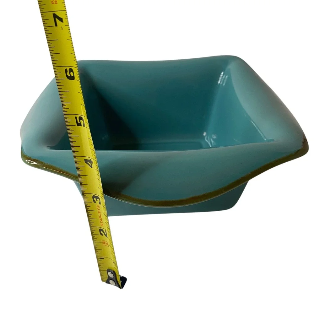 Southern Living At HOME Tuscan Everyday Baker Turquoise Blue Square Stoneware 8